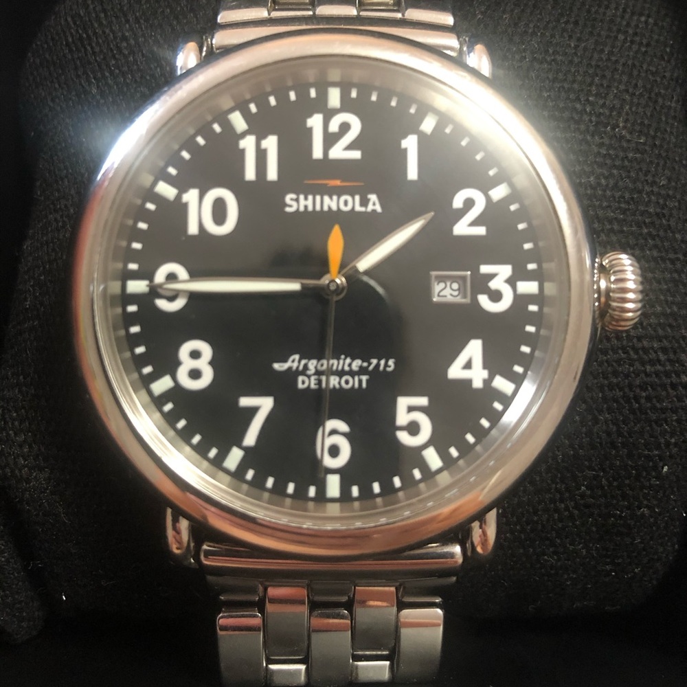 Shinola Runwell 47mm Black Dial Stainless Steel
